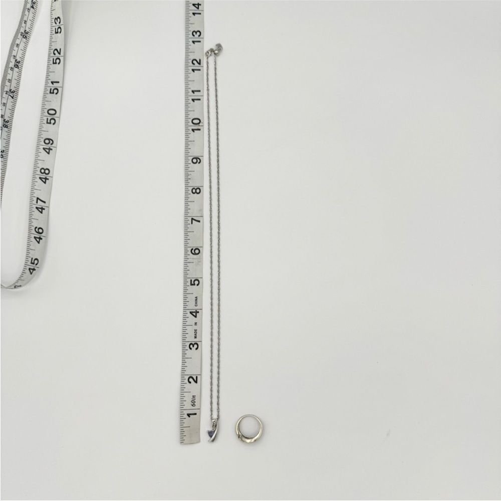 10K Two Tone White Gold Diamond & Tanzanite Ring & Pendant Set .04 ctw 3.6 - Picture 12 of 12
